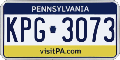 PA license plate KPG3073