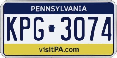 PA license plate KPG3074