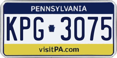 PA license plate KPG3075