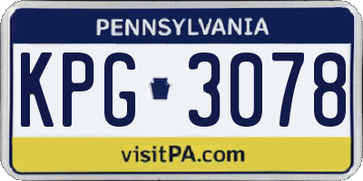 PA license plate KPG3078