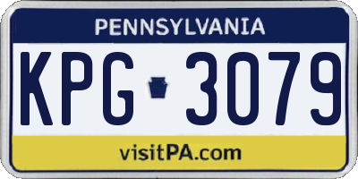 PA license plate KPG3079