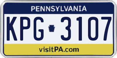PA license plate KPG3107