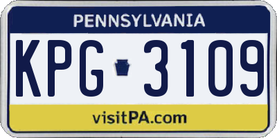 PA license plate KPG3109