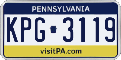 PA license plate KPG3119