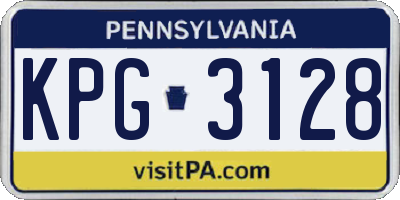 PA license plate KPG3128