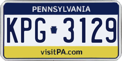 PA license plate KPG3129