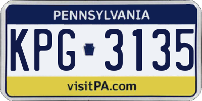 PA license plate KPG3135