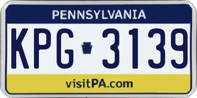 PA license plate KPG3139