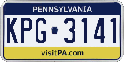 PA license plate KPG3141