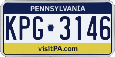 PA license plate KPG3146