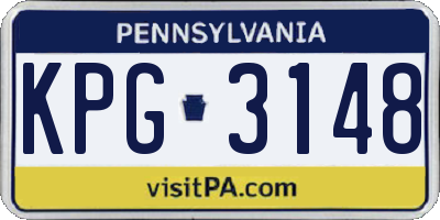 PA license plate KPG3148
