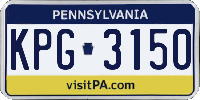 PA license plate KPG3150