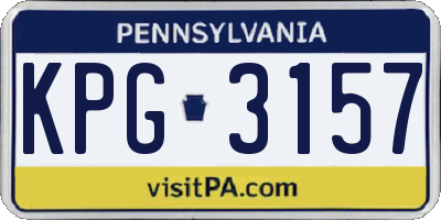 PA license plate KPG3157