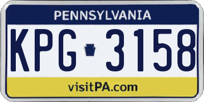 PA license plate KPG3158