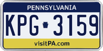 PA license plate KPG3159