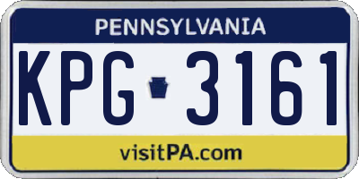 PA license plate KPG3161