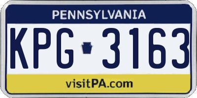PA license plate KPG3163
