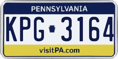 PA license plate KPG3164