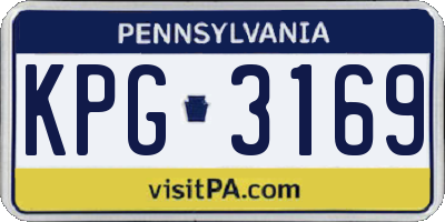 PA license plate KPG3169