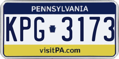 PA license plate KPG3173