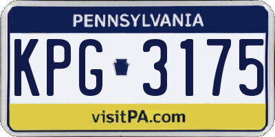 PA license plate KPG3175