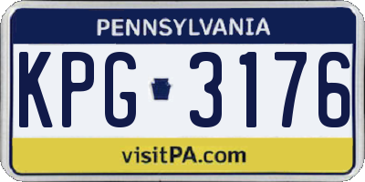PA license plate KPG3176