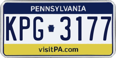 PA license plate KPG3177
