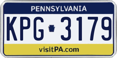 PA license plate KPG3179