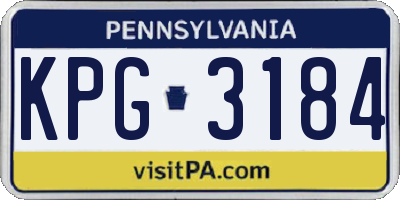 PA license plate KPG3184