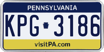 PA license plate KPG3186