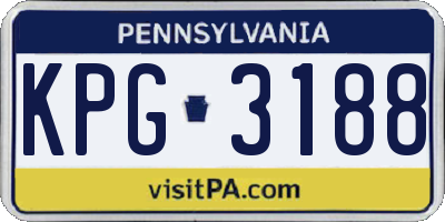 PA license plate KPG3188