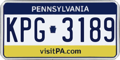 PA license plate KPG3189