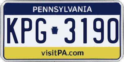 PA license plate KPG3190