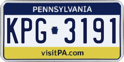 PA license plate KPG3191