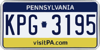 PA license plate KPG3195