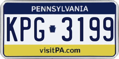 PA license plate KPG3199
