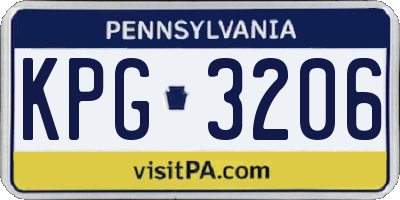 PA license plate KPG3206