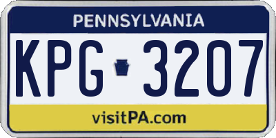 PA license plate KPG3207