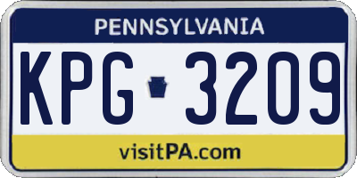 PA license plate KPG3209
