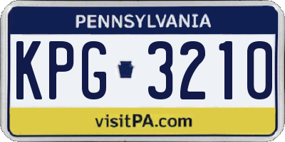 PA license plate KPG3210
