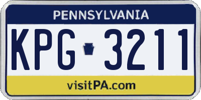 PA license plate KPG3211