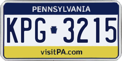 PA license plate KPG3215