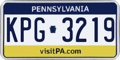 PA license plate KPG3219