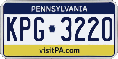 PA license plate KPG3220