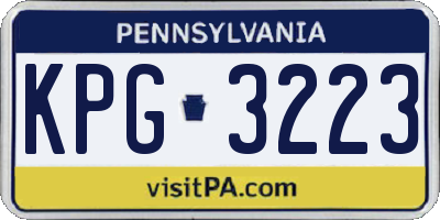 PA license plate KPG3223