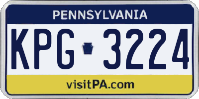 PA license plate KPG3224
