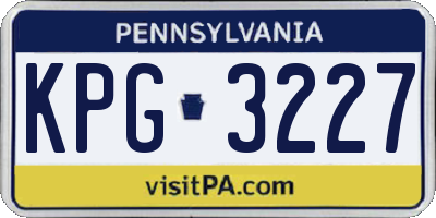 PA license plate KPG3227