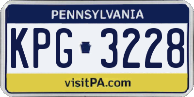 PA license plate KPG3228