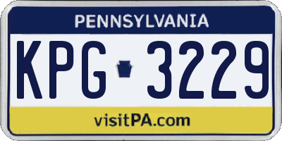 PA license plate KPG3229