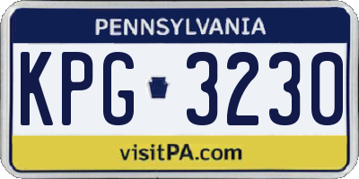PA license plate KPG3230